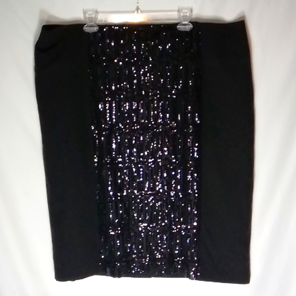Worthington Women size 24W Black Siquences Skirt